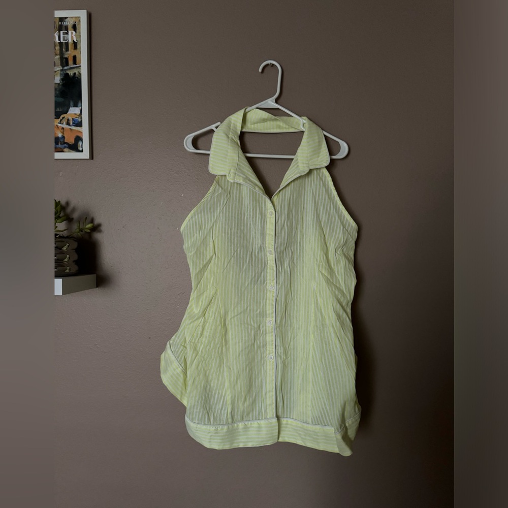 Anthropologie striped swing collared tank